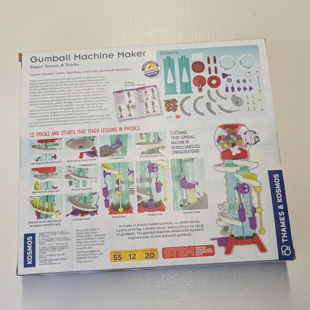 NIB Thames & Kosmos Gumball Machine Maker Super Stunts & Tricks Science Stem Toy